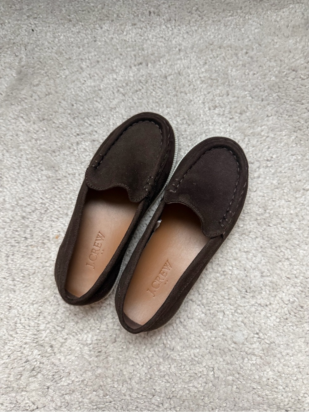 J. Crew Dark Brown Suede Slip-On Loafers